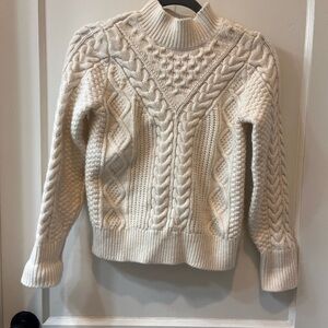 Philosophy Cream Cable Knit Turtleneck Sweater